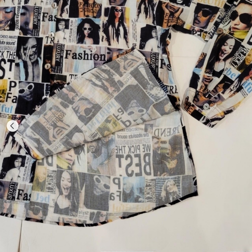 John + Mark Button Front Blouse Size Large - image 6